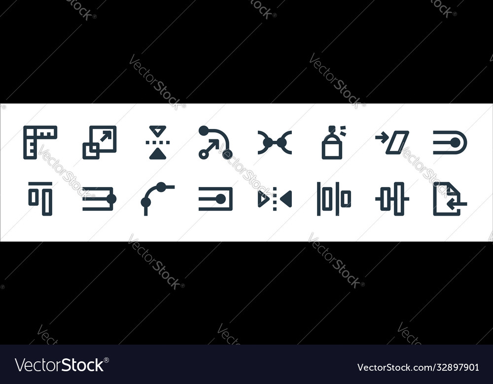 Graphic design line icons linear set quality vector image Graphic design line icons linear set quality