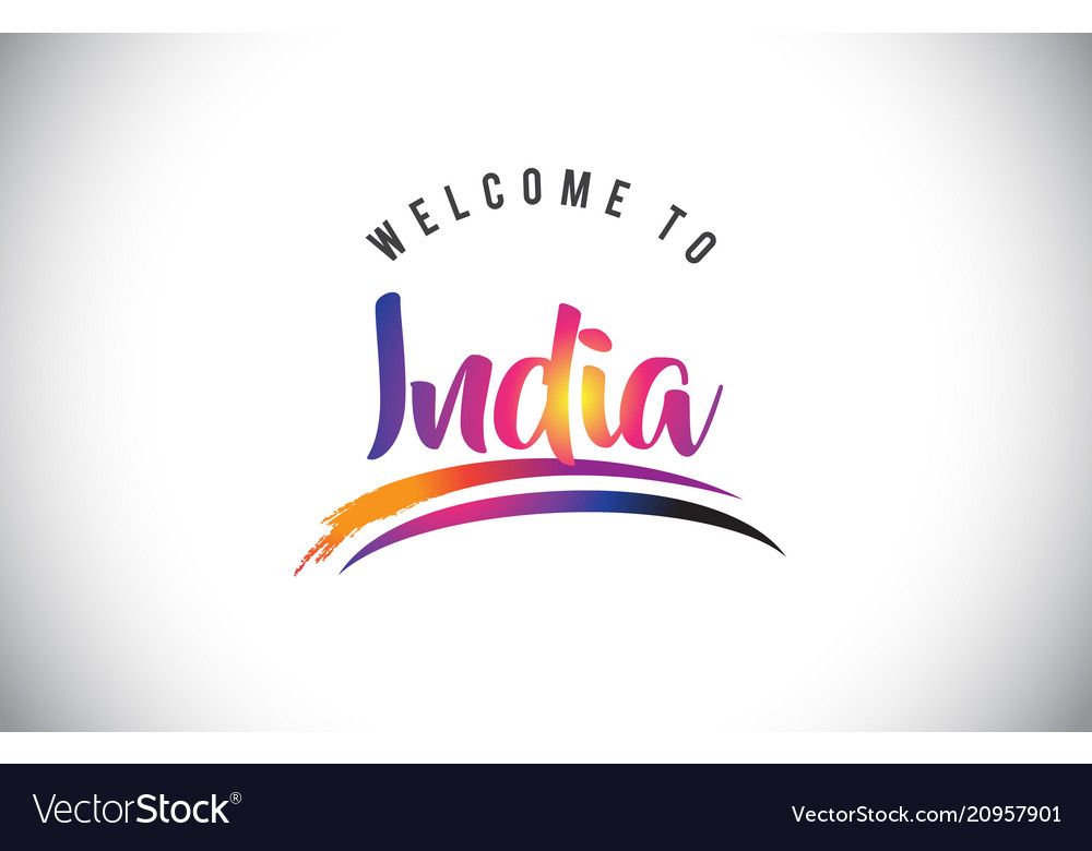 India to message in purple vibrant modern Vector Image