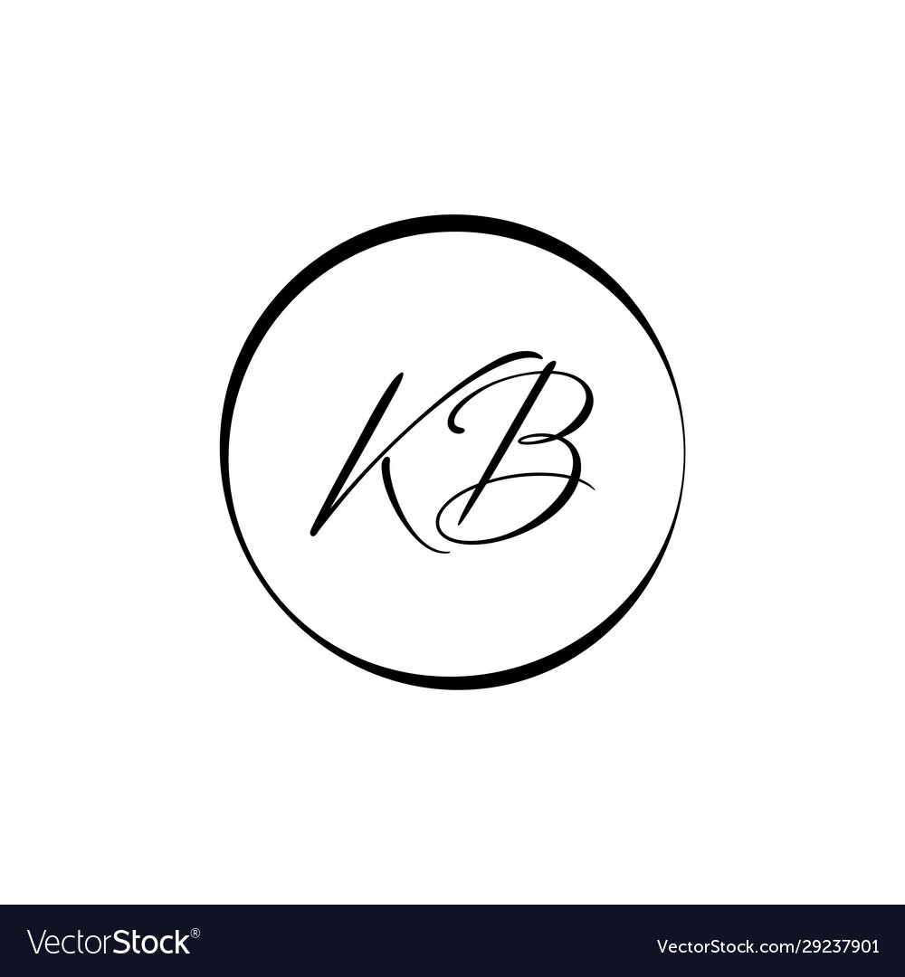 Initial alphabet kb logo design template abstrakt