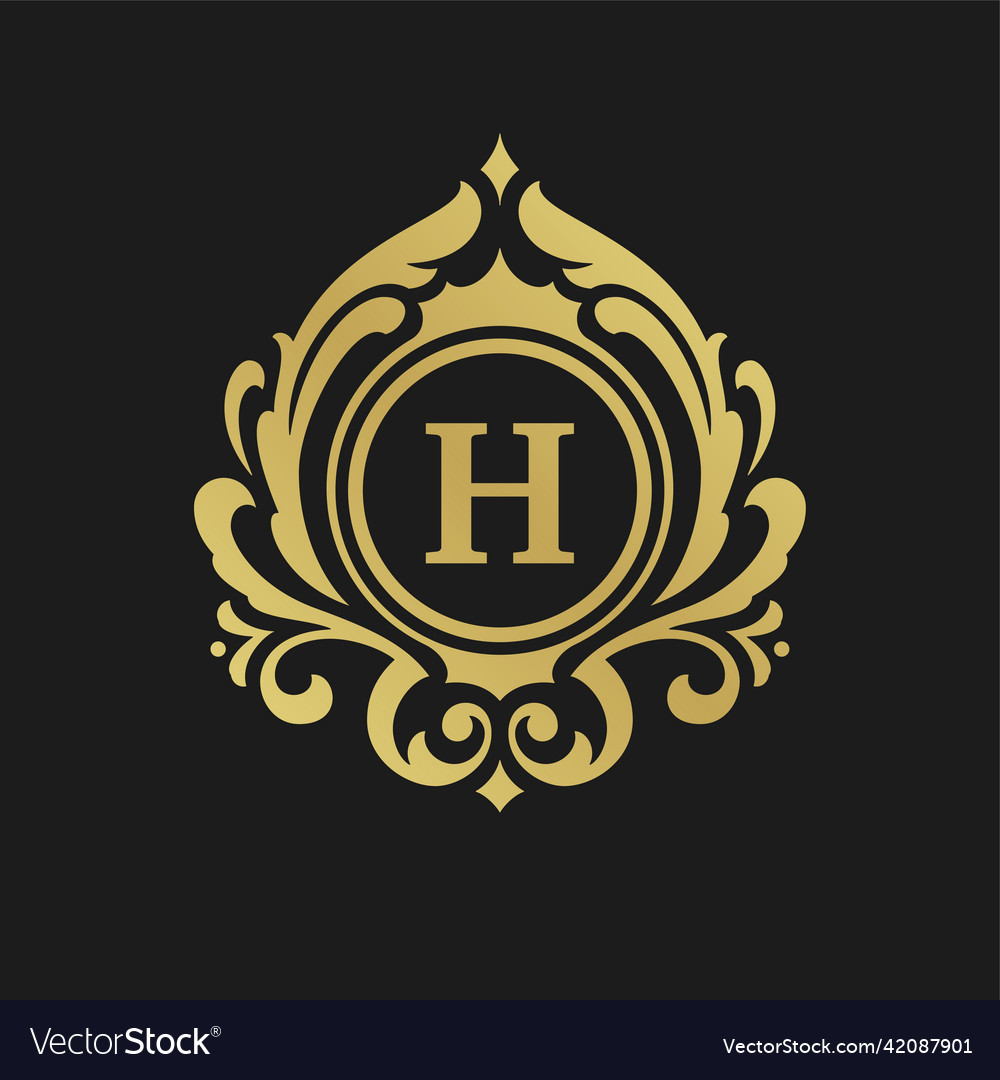 Luxury monogram logo template object Royalty Free Vector