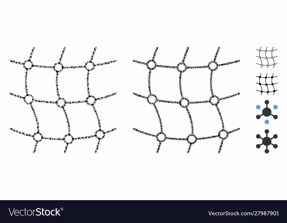 Mesh net composition icon humpy parts vector image Mesh net composition icon humpy parts