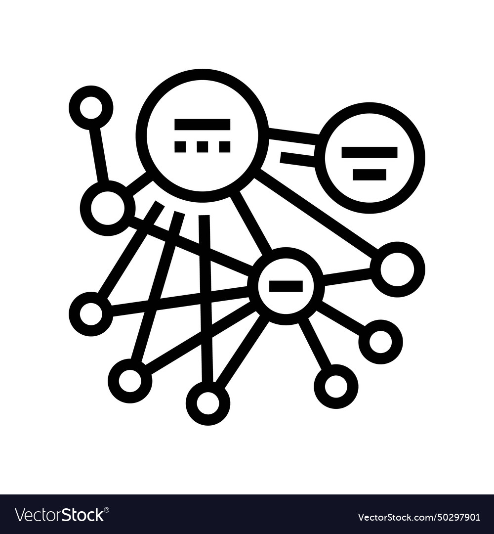 Pagerank algorithm line icon vector image Pagerank algorithm line icon