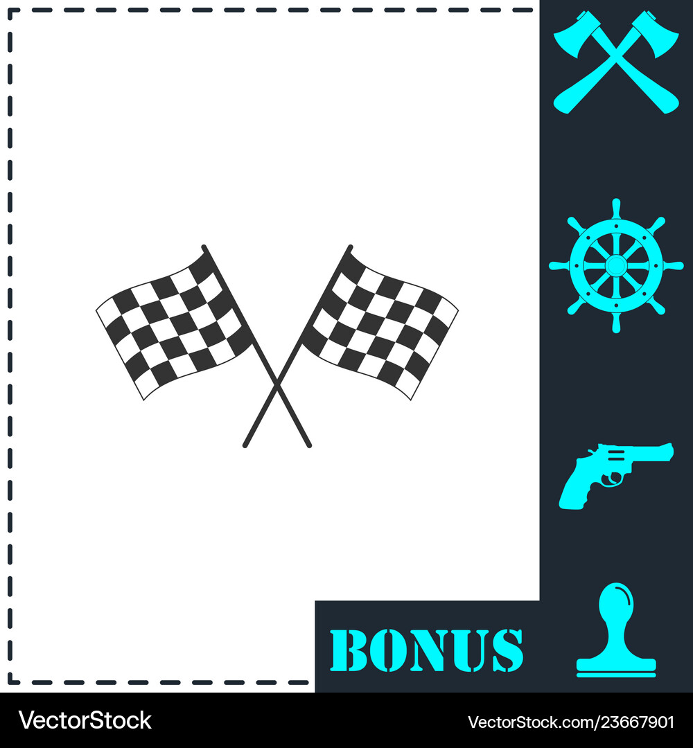 Racing flag icon flat Royalty Free Vector Image