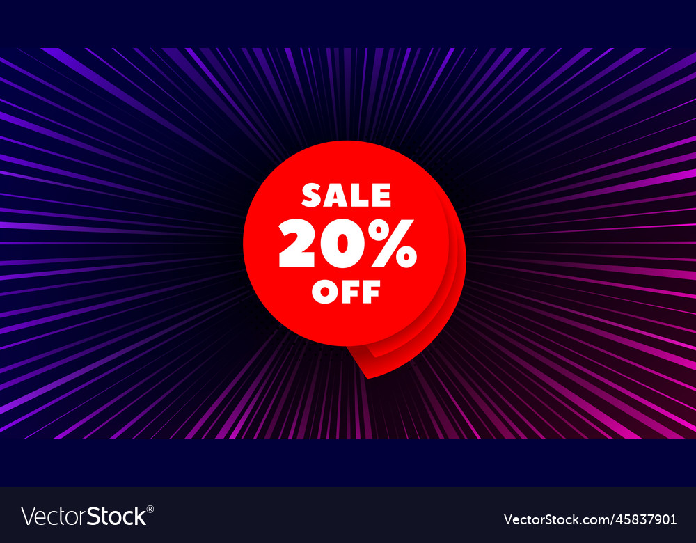 Sale 20 percent off banner discount sticker shape