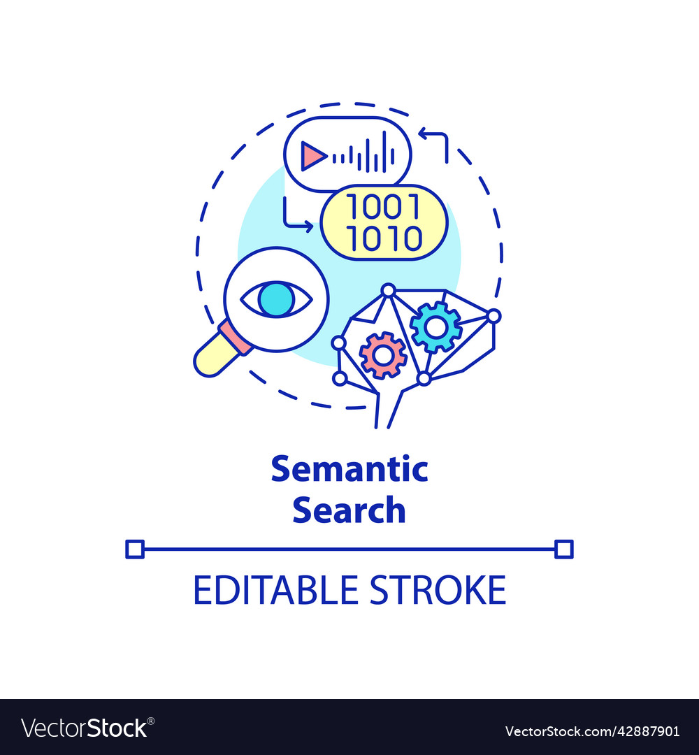 Semantic search concept icon vector image Semantic search concept icon