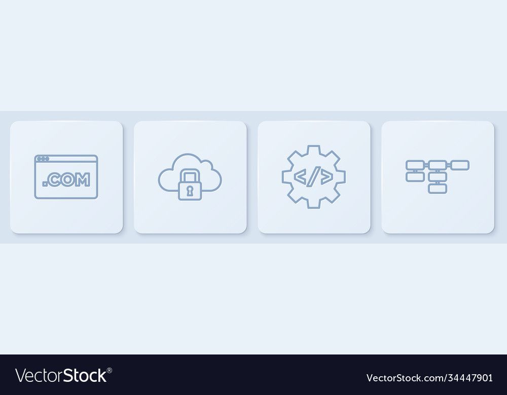 Set Line ui oder ux design front end development vector image Set Line ui oder ux design front end development