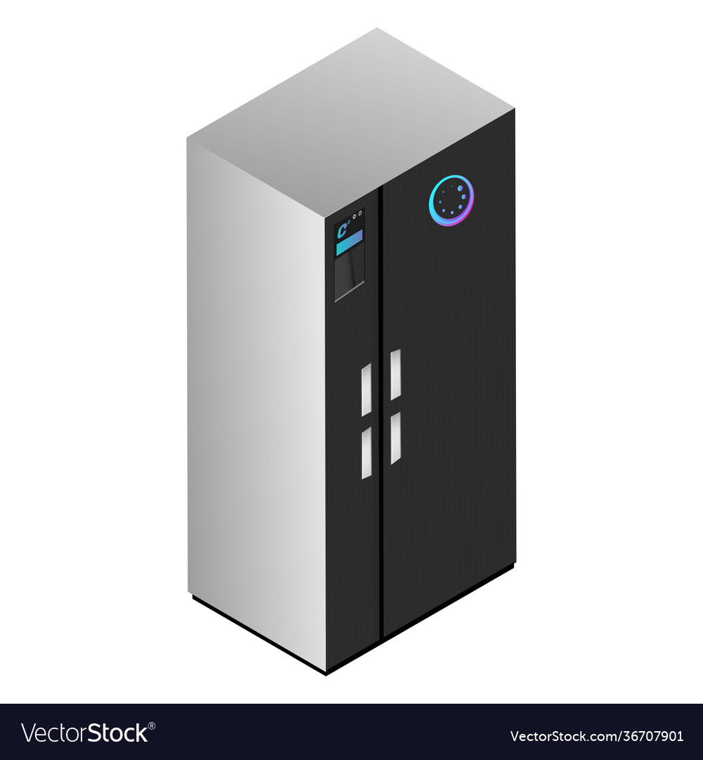 Smart refrigerator in 3d render on white