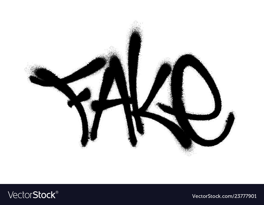 Sprayed fake font graffiti with overspray in black