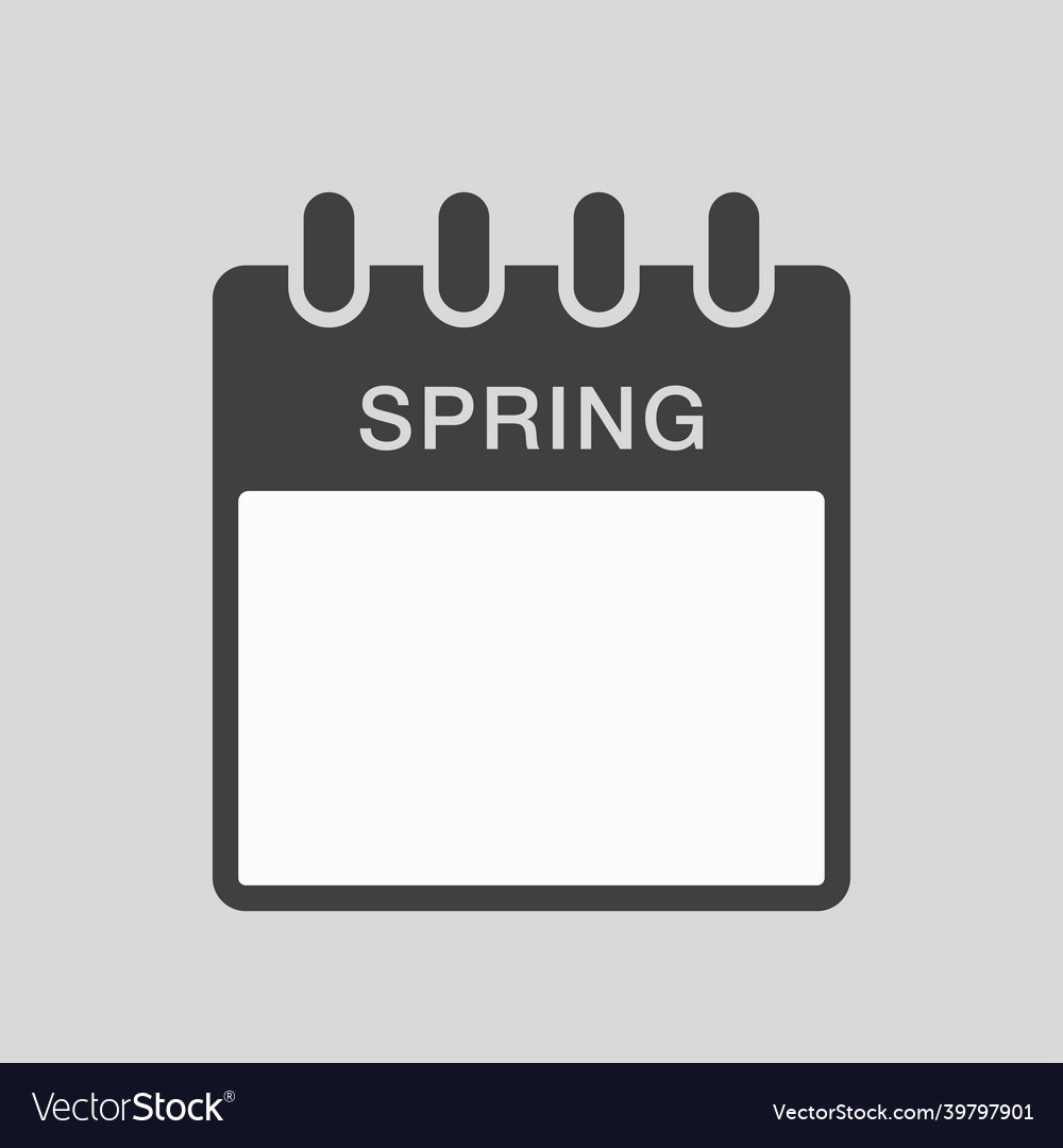 Template square icon page calendar - season spring