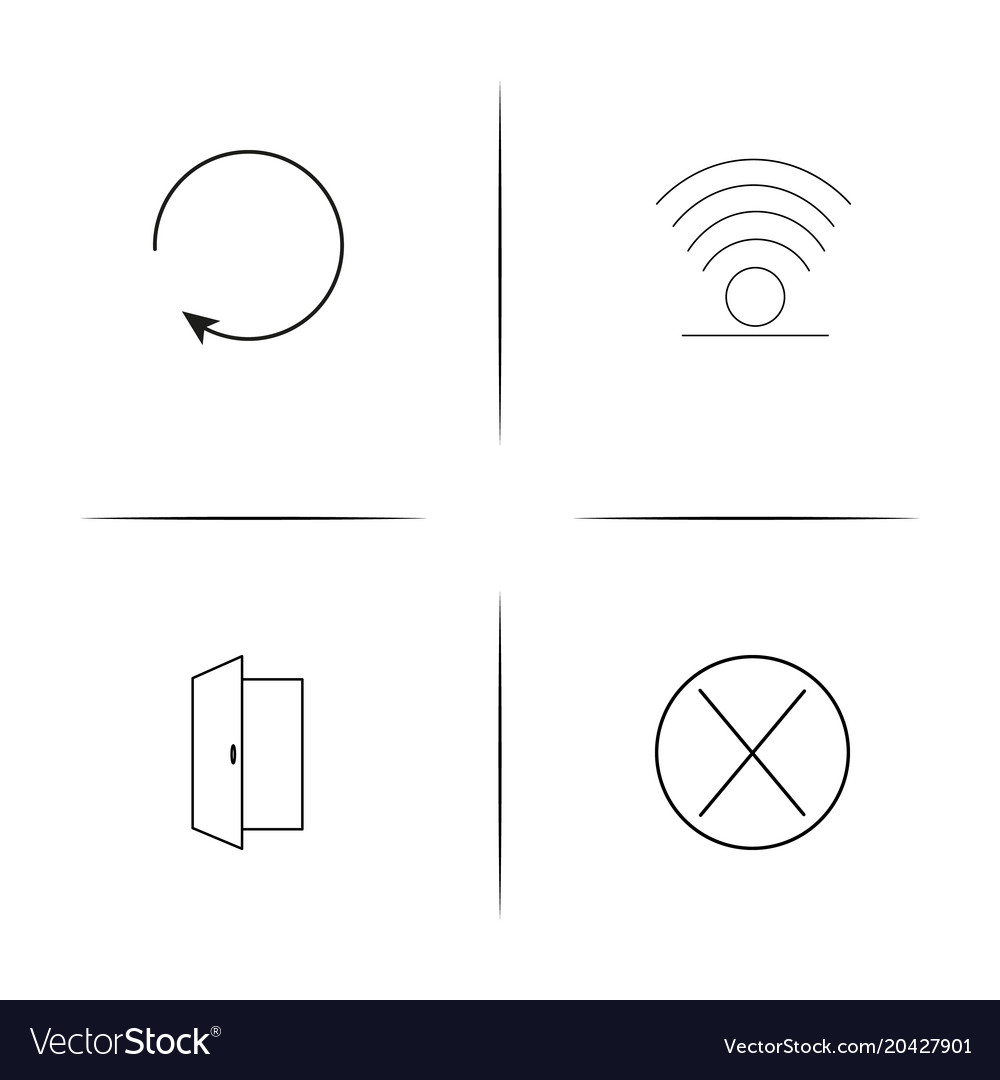 Web and text simple linear icon setsimple outline
