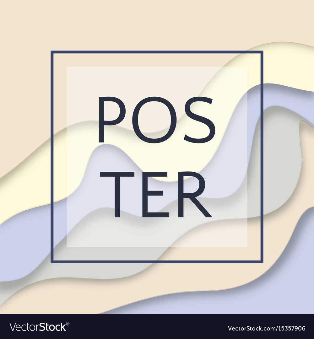 3d abstract background with paper cut shapes