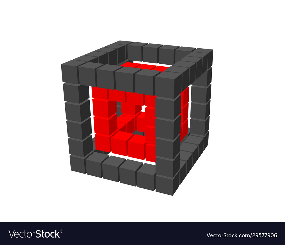 Abstract 3d cube from cubes isolated on white