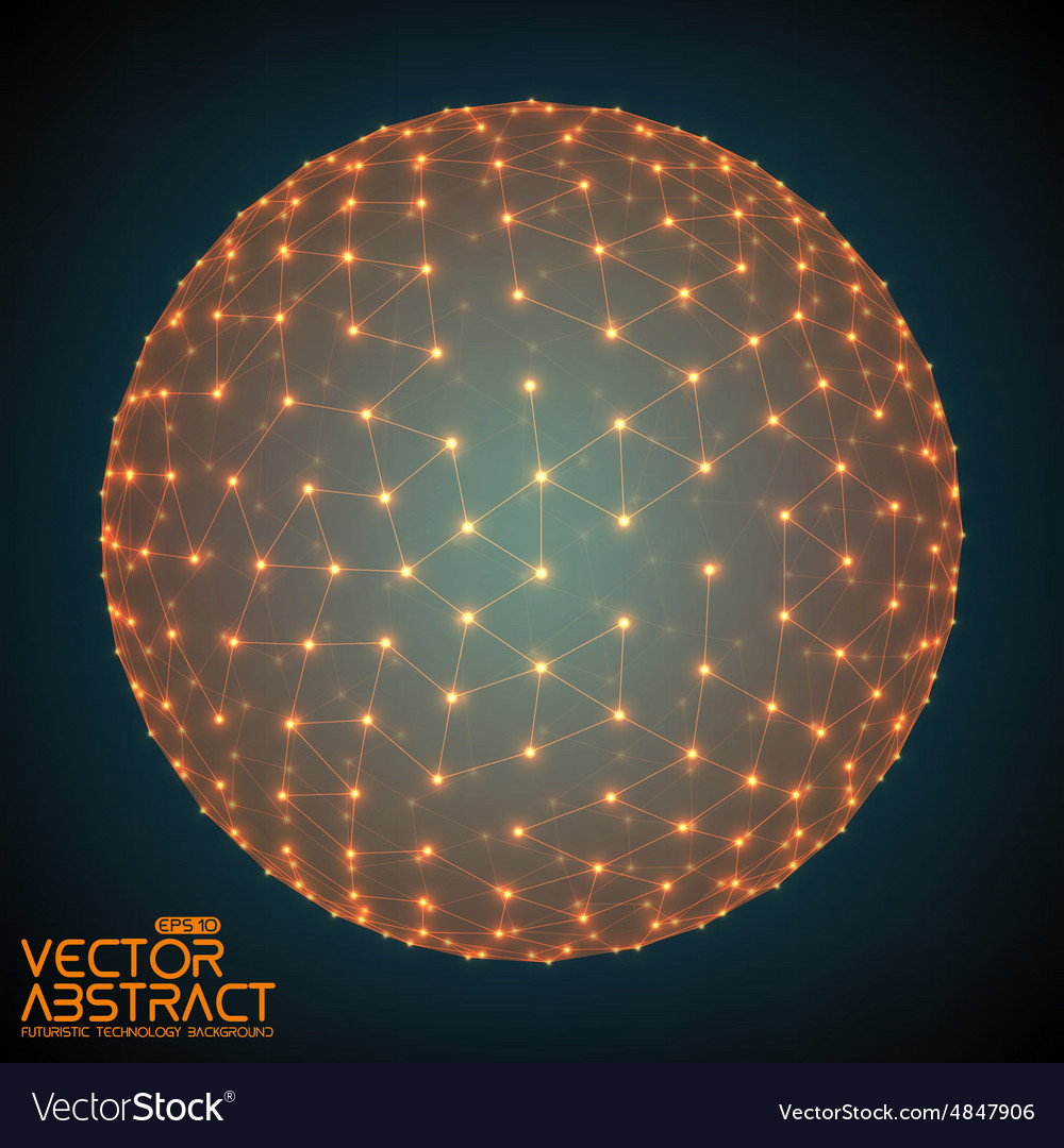 Abstract sphere with glowing points