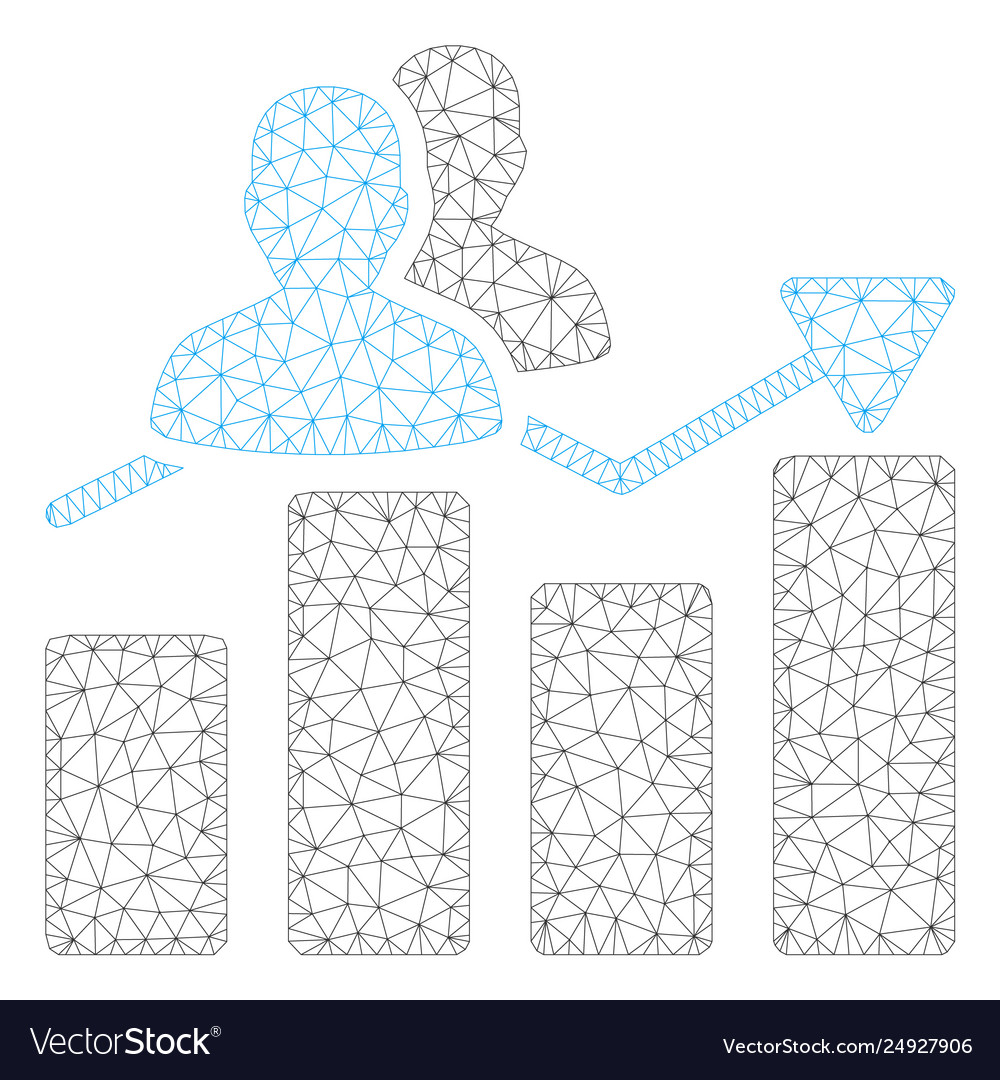 Audience graph polygonal frame mesh vector image Audience graph polygonal frame mesh