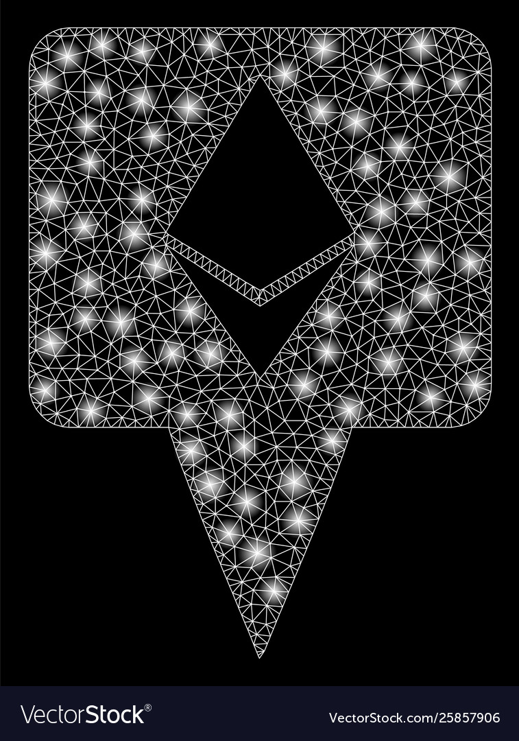 Bright mesh network ethereum map pointer vector image Bright mesh network ethereum map pointer