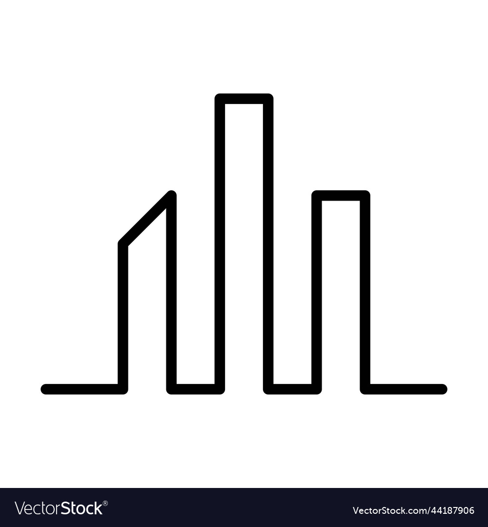 Building icon outline modern art minimal Vector Image Building icon outline modern art minimal
