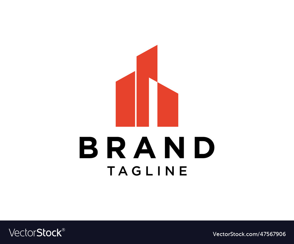 Building logo geometric hexagonal shape isolated Vector Image Building logo geometric hexagonal shape isolated