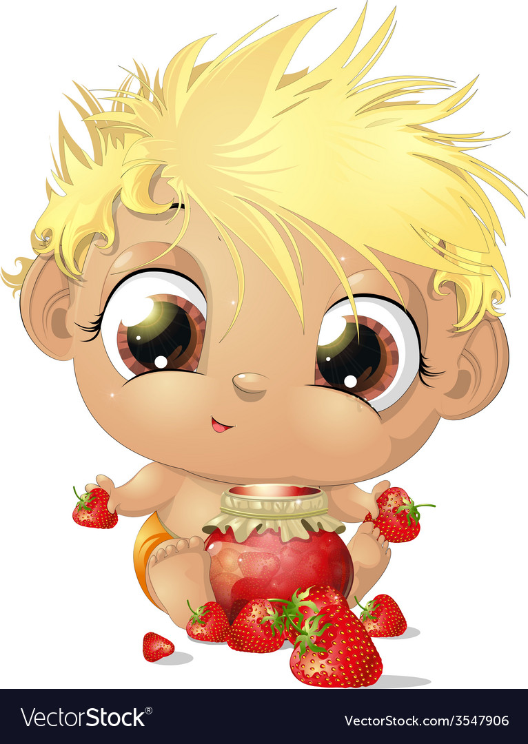 Child eating strawberries