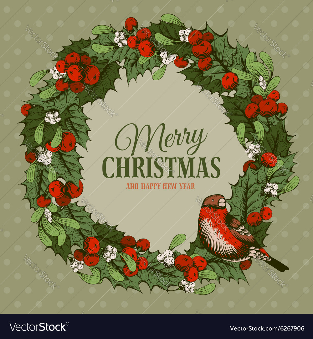 Christmas wreath Royalty Free Vector Image - VectorStock