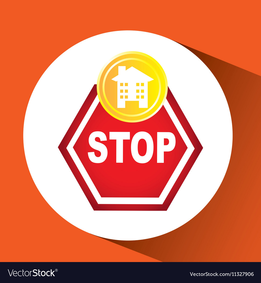 Construction stop warning icon graphic