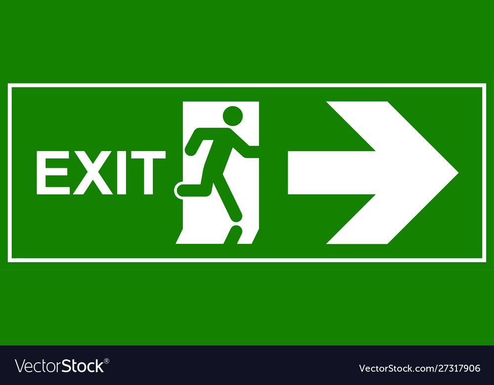 Emergency Exit Sign with Running Figure