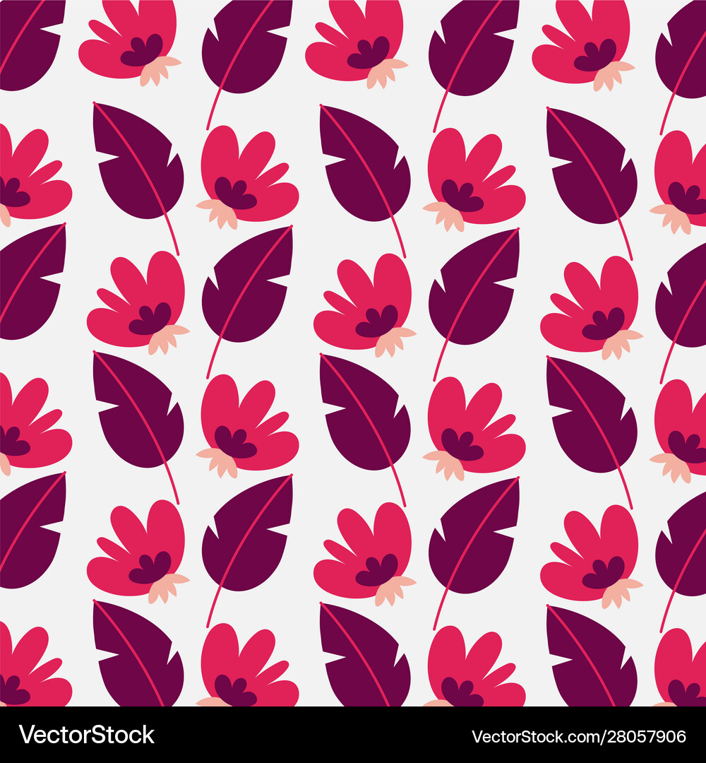 Flowers and leafs garden pattern Royalty Free Vector Image