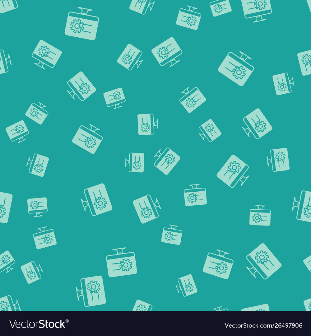 Green computer monitor with graph chart icon vector image Green computer monitor with graph chart icon