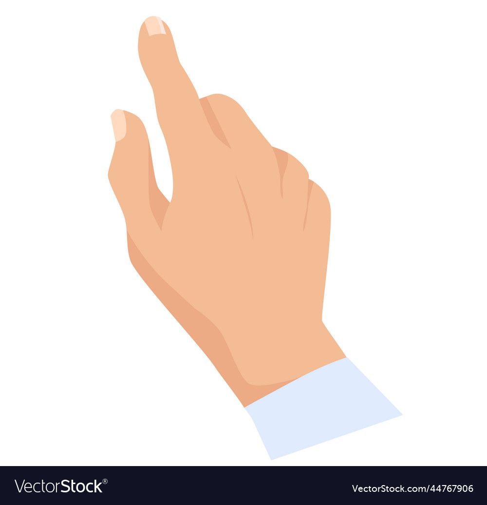 Hand with index finger do showing gesture vector image Hand with index finger do showing gesture