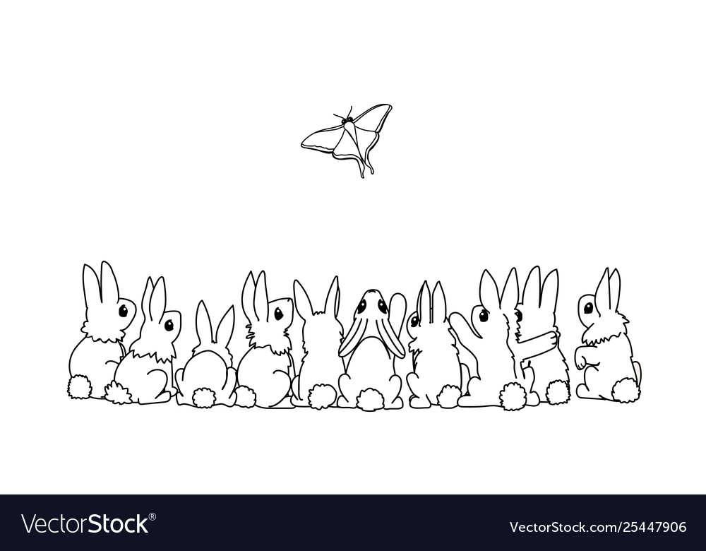 Line cartoon animal clipart Royalty Free Vector Image