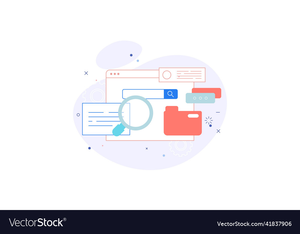 Magnifying glass with file searching