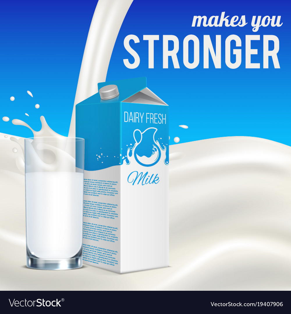 milk advertising concept realistic