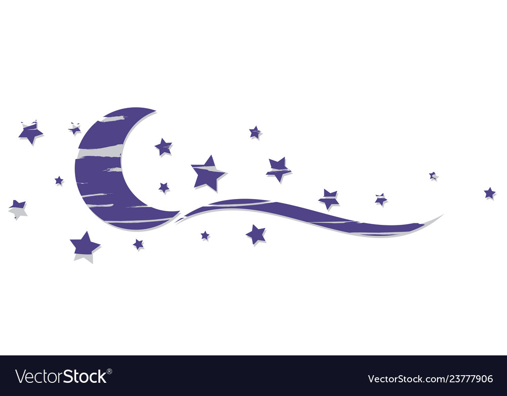 Moon with stars