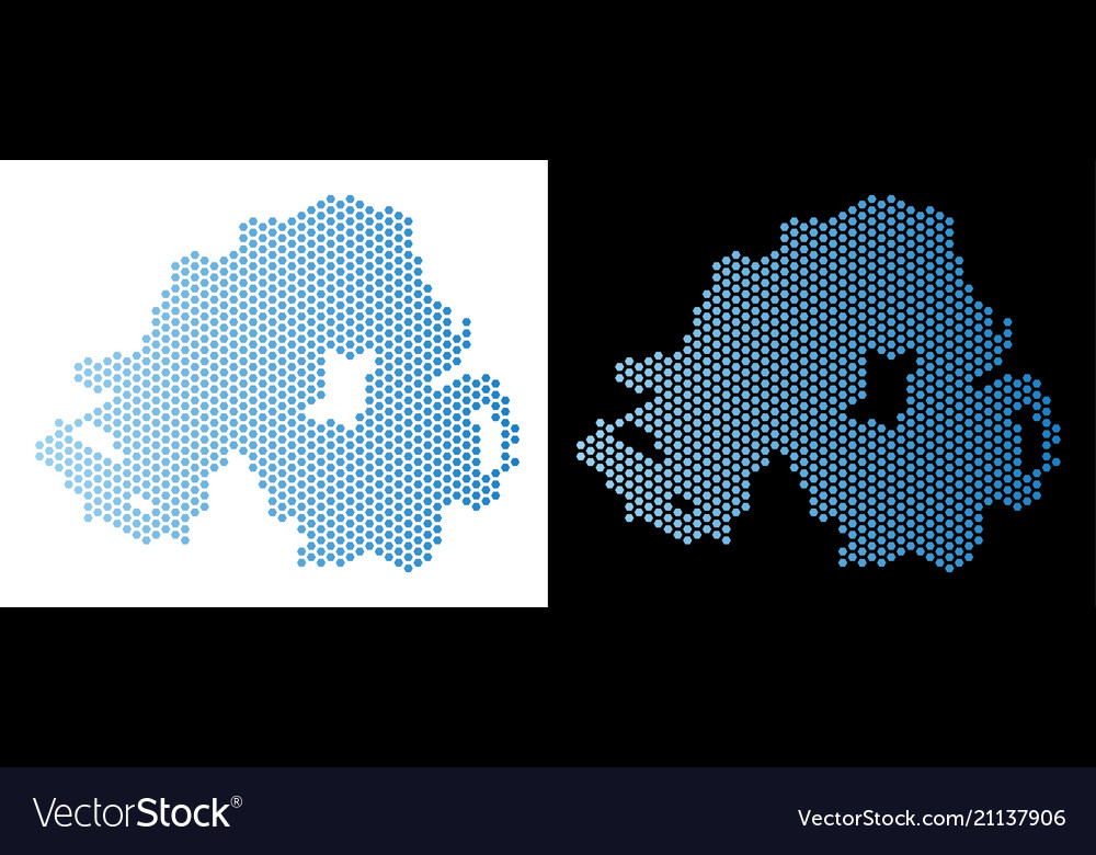 Northern ireland map hexagon mosaic