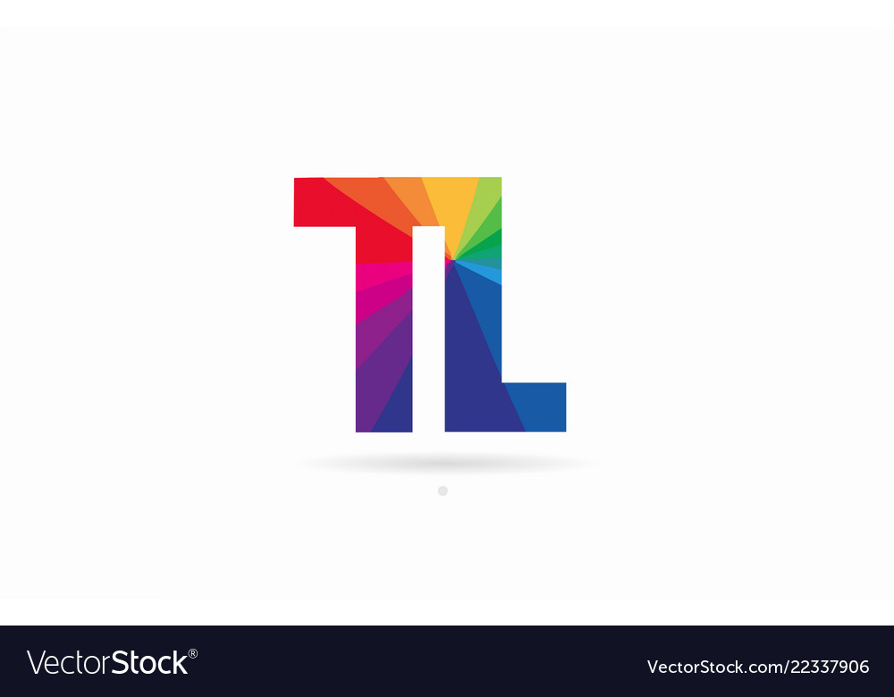 Rainbow TL Letter Combination Logo
