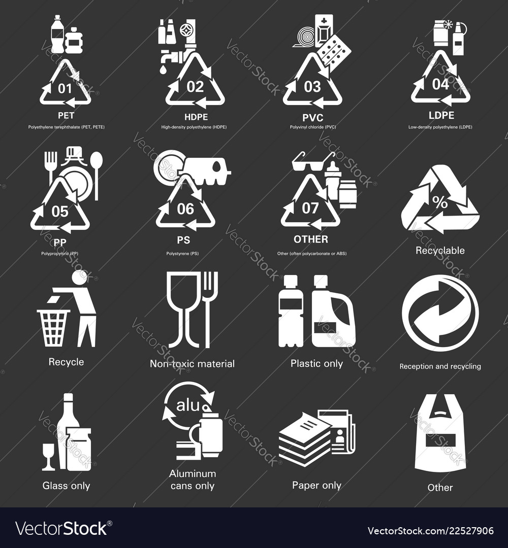 Recycles icon set simple style Royalty Free Vector Image