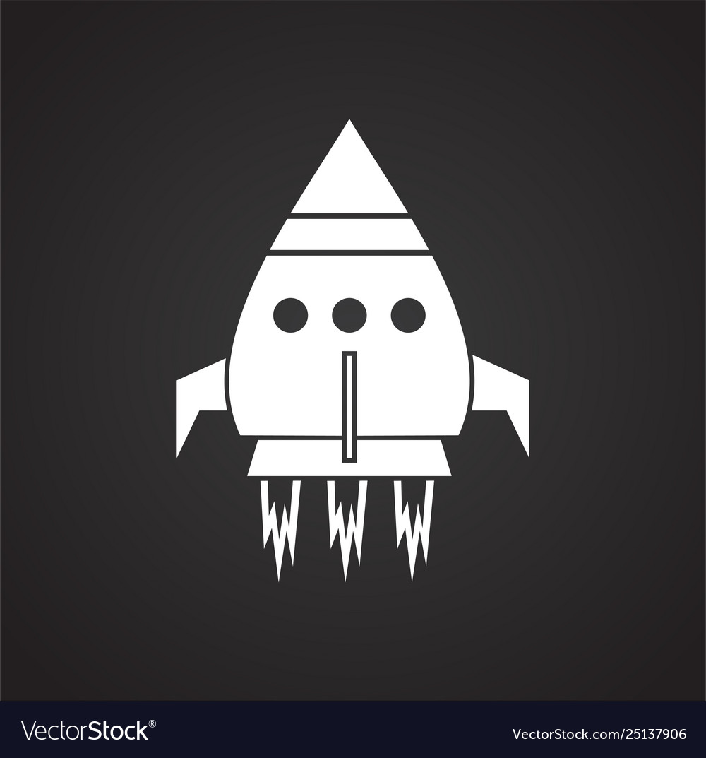 Rocket icon on background for graphic and web vector image Rocket icon on background for graphic and web