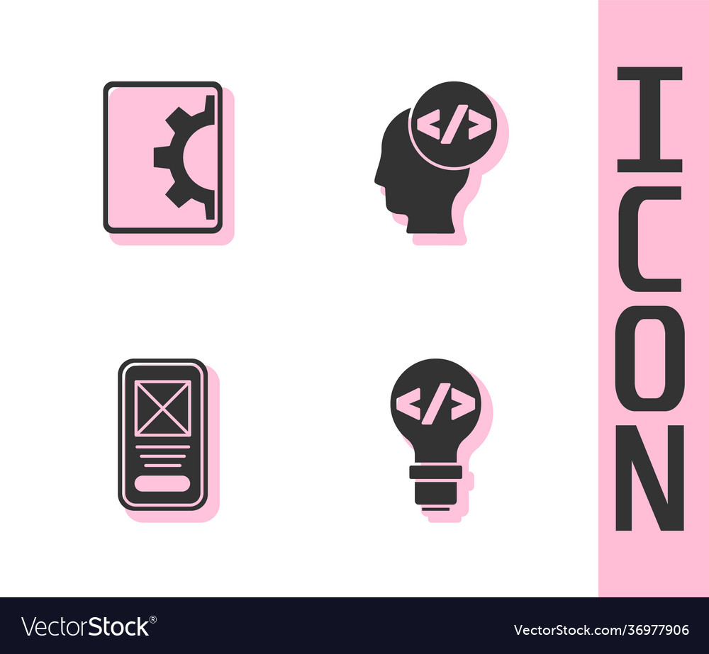 Set front end development web ui or ux design vector image Set front end development web ui or ux design