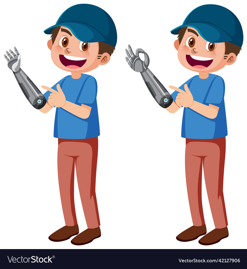 Set of robot arm on white background Vector Image Set of robot arm on white background
