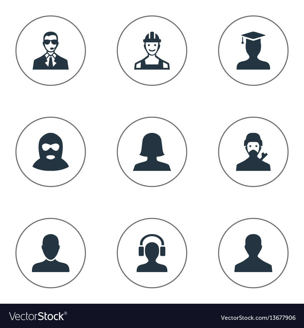 Set of simple member icons