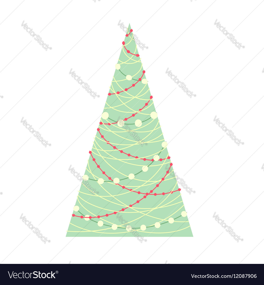 Stylized christmas tree with on white background