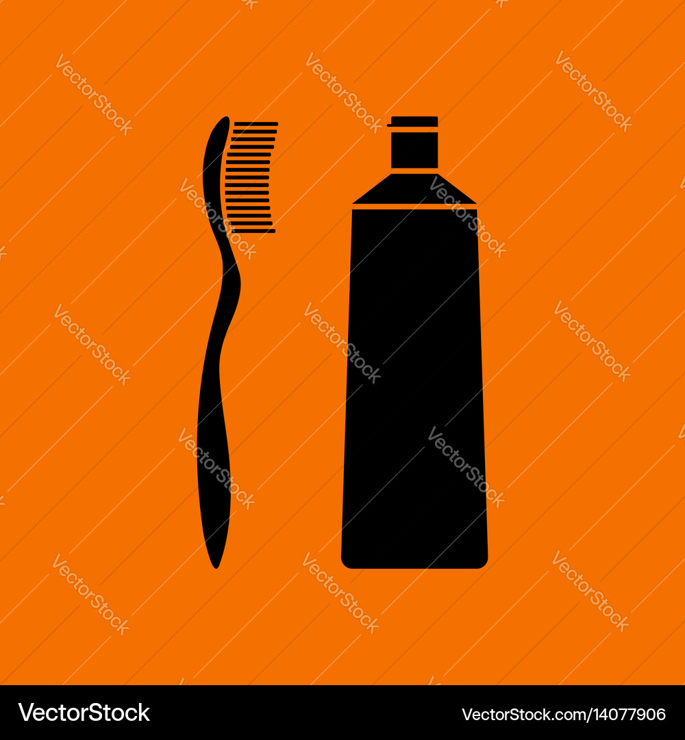 Toothpaste and brush icon Royalty Free Vector Image