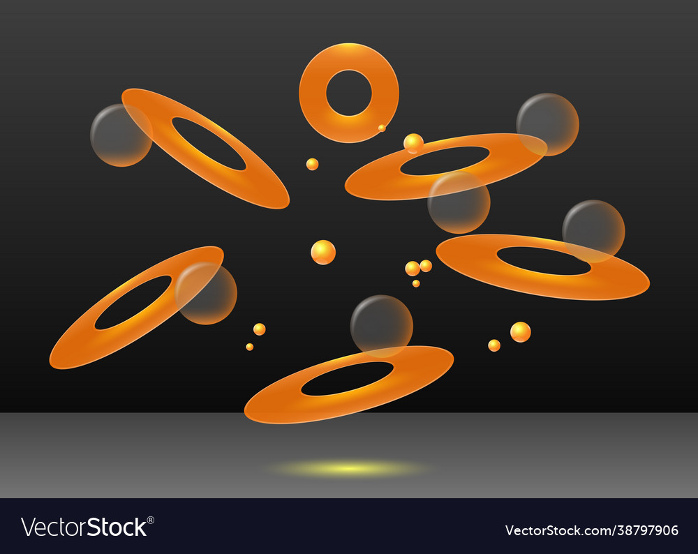 Transparent and golden falling objects Vector Image Transparent and golden falling objects