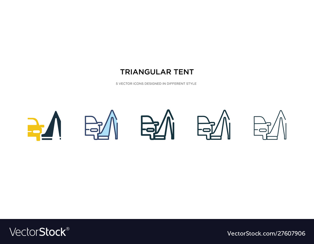 Triangular tent icon in different style two