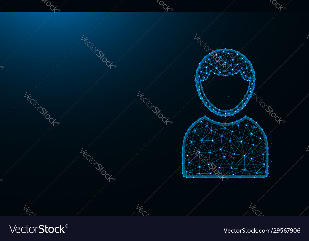 User made from points and lines on dark blue