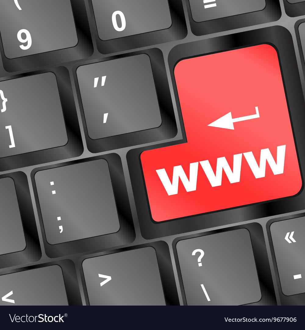 Www concept with red key on computer keyboard