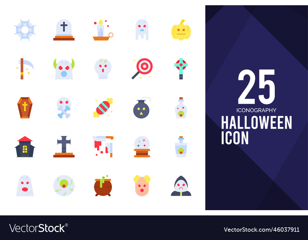 25 halloween flat icon pack