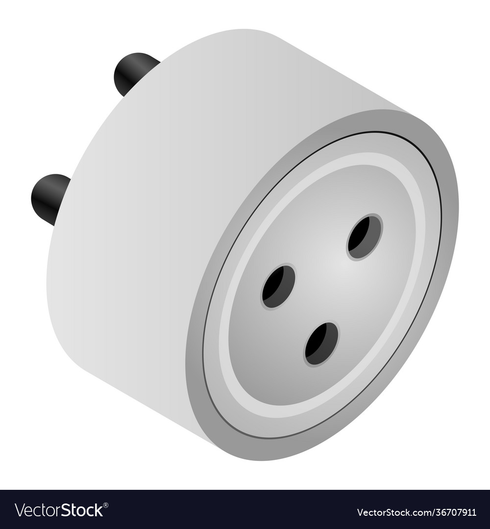 3d mini smart plug element in grey color