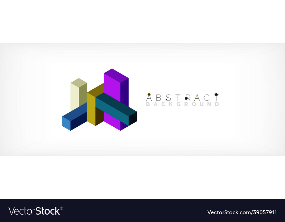 Abstract background 3d cubes cubic elements vector image Abstract background 3d cubes cubic elements