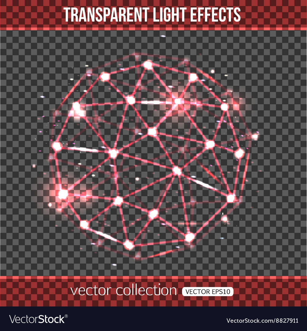 Abstract sphere with lights effect over