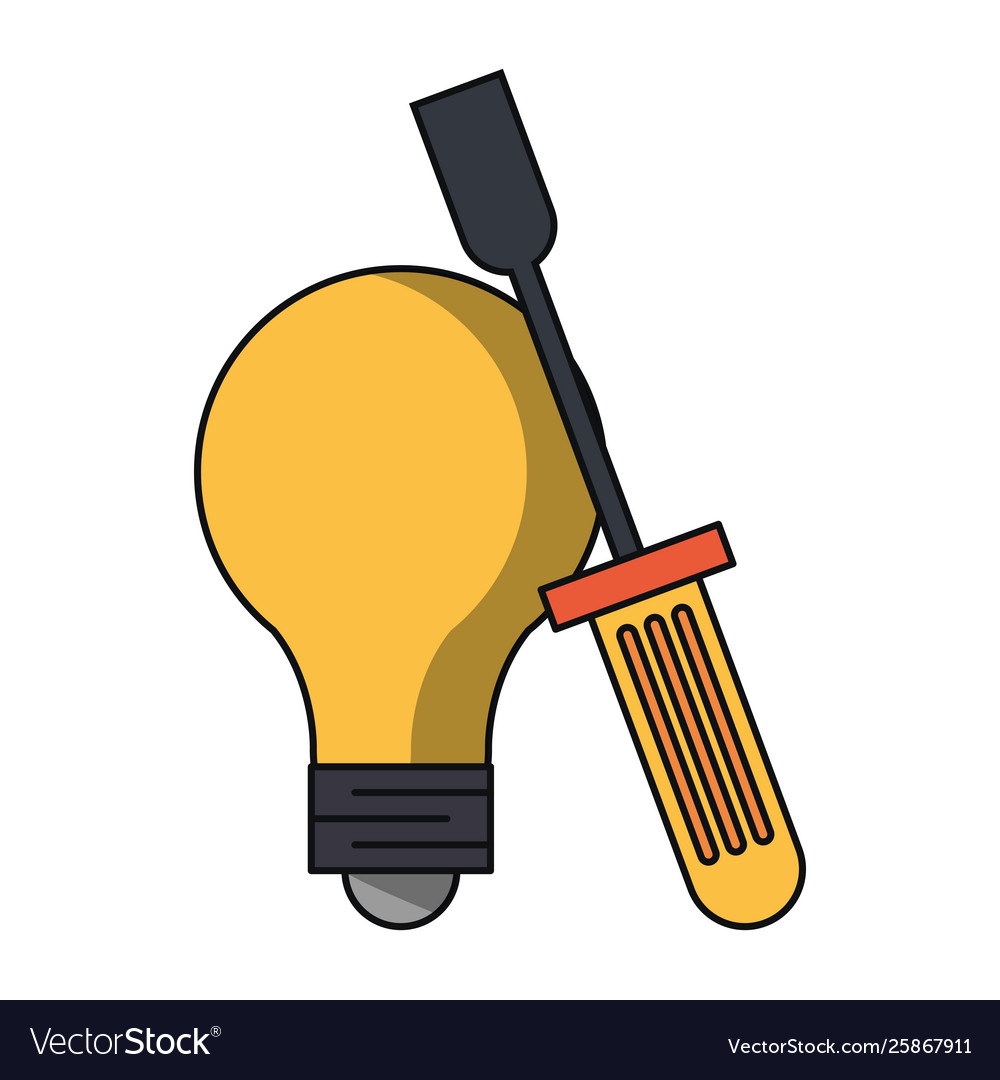 Bulb light and screwdriver symbols